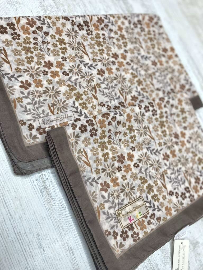 ANNE - KIZ ŞAL TAKIMI - CICEK BAHCESI KAHVE - 1