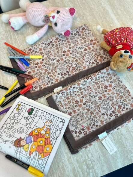 ANNE - KIZ ŞAL TAKIMI - CICEK BAHCESI KAHVE - 