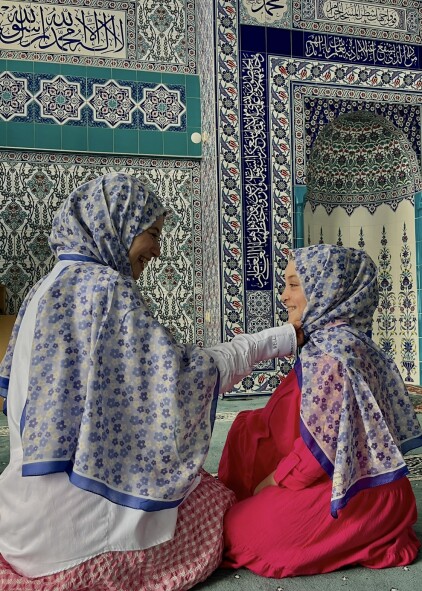 ANNE - KIZ ŞAL TAKIMI - MAVİ KIR ÇİÇEĞİ 