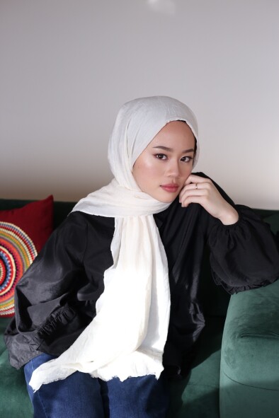 BAMBU ŞAL - KIRIK BEYAZ 