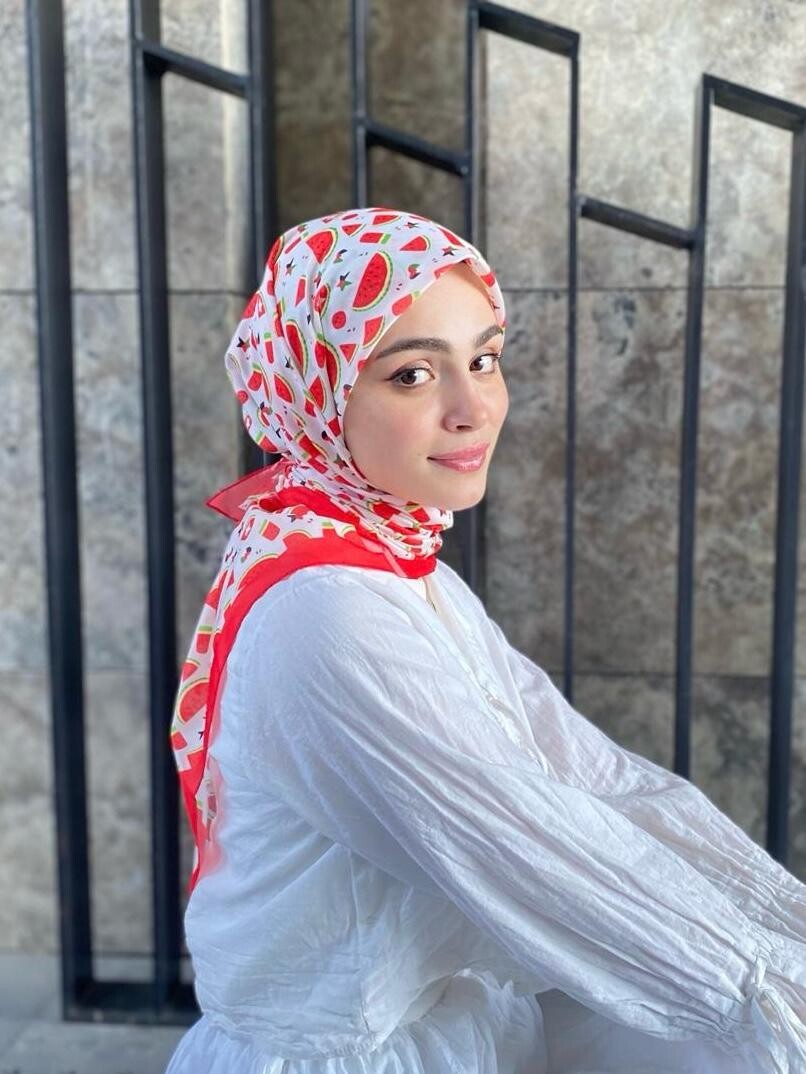 BASIC KARPUZ DESEN EŞARP - 1