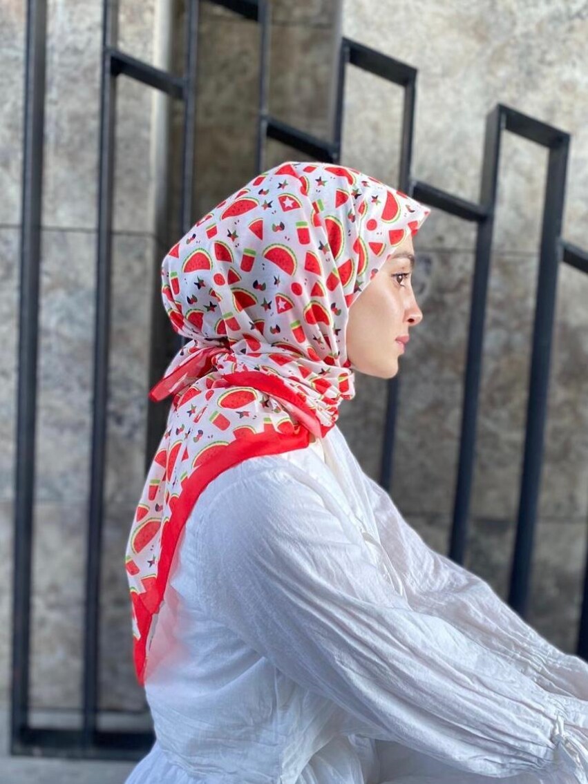 BASIC KARPUZ DESEN EŞARP - 2