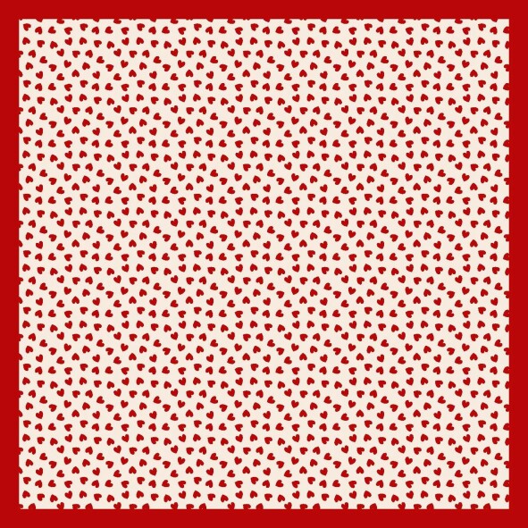 BASIC KIRMIZI KALP DESEN EŞARP - 3