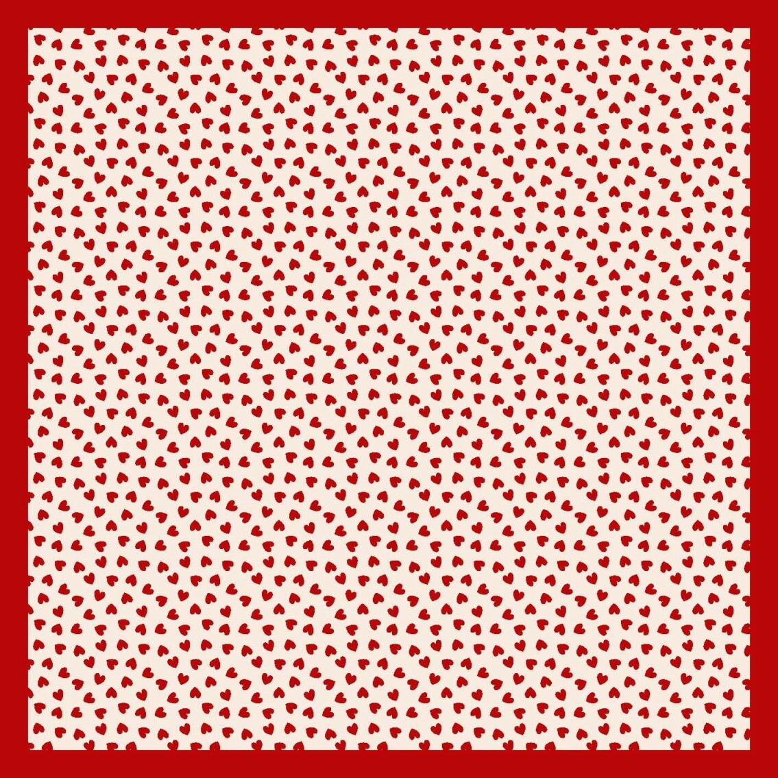 BASIC KIRMIZI KALP DESEN EŞARP - 3