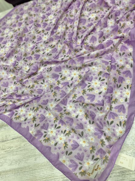 BASIC RÜYA ÇİÇEĞİ DESEN EŞARP LILA - 2