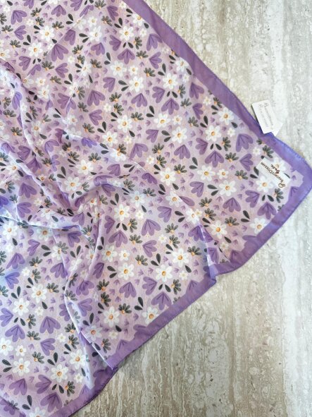 BASIC RÜYA ÇİÇEĞİ DESEN EŞARP LILA - 