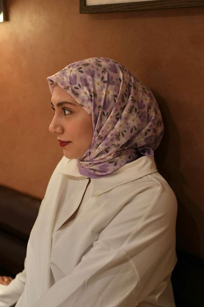 BASIC RÜYA ÇİÇEĞİ DESEN EŞARP LILA - 2