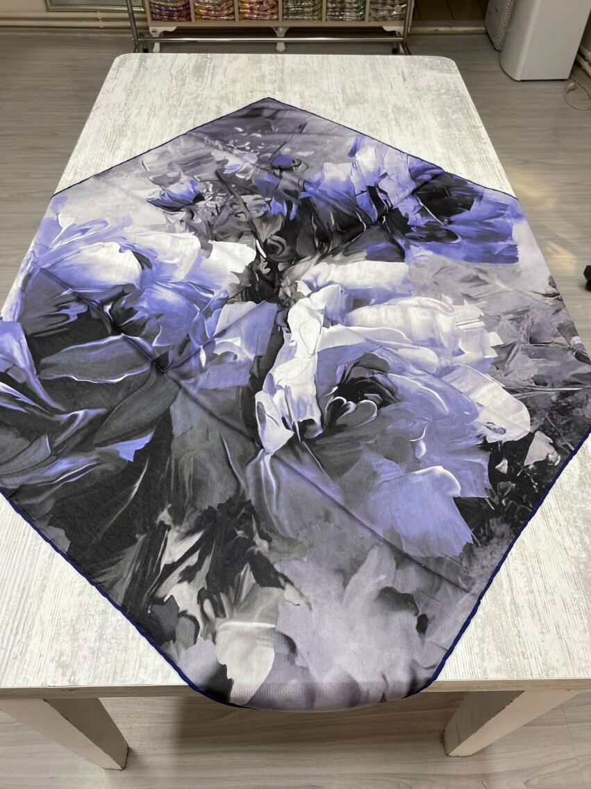 CANVAS TABLO DESEN EŞARP - LACİVERT - 2