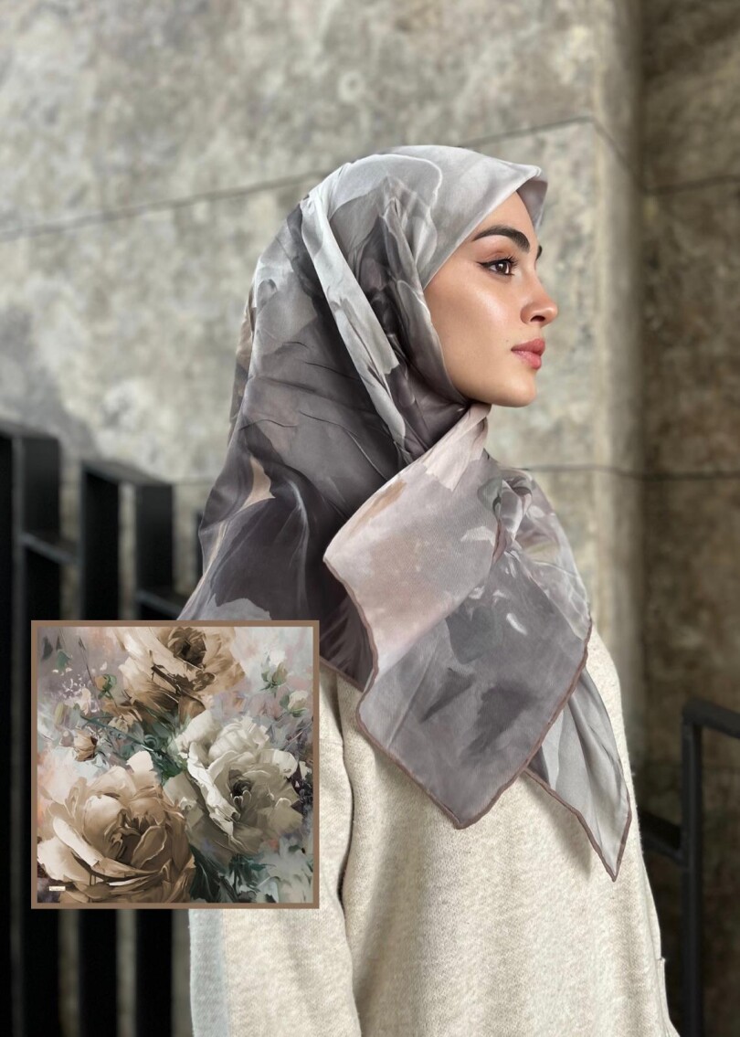 CANVAS TABLO DESEN EŞARP - SÜTLÜ KAHVE - 1