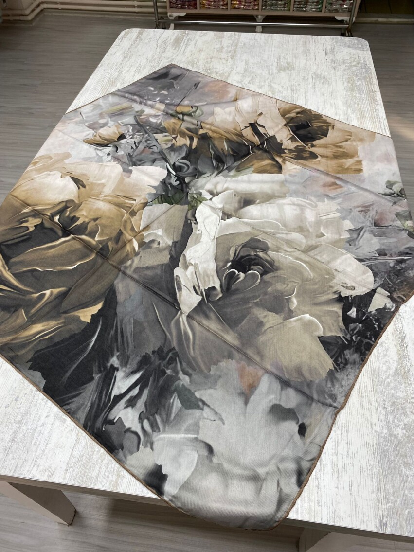 CANVAS TABLO DESEN EŞARP - SÜTLÜ KAHVE - 2