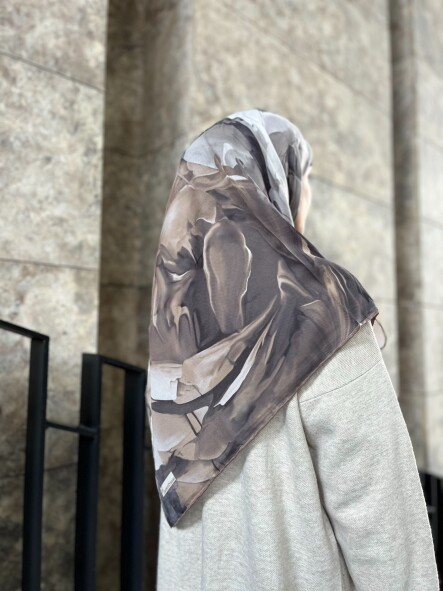 CANVAS TABLO DESEN EŞARP - SÜTLÜ KAHVE - 4