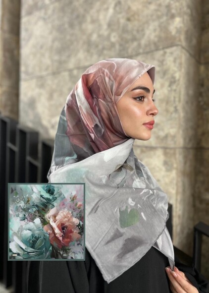 CANVAS TABLO DESEN EŞARP - YEŞİL - 