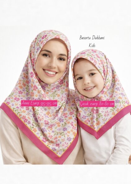 CICEK BAHCESI DESEN ANNE-KIZ ESARP TAKIMI - 