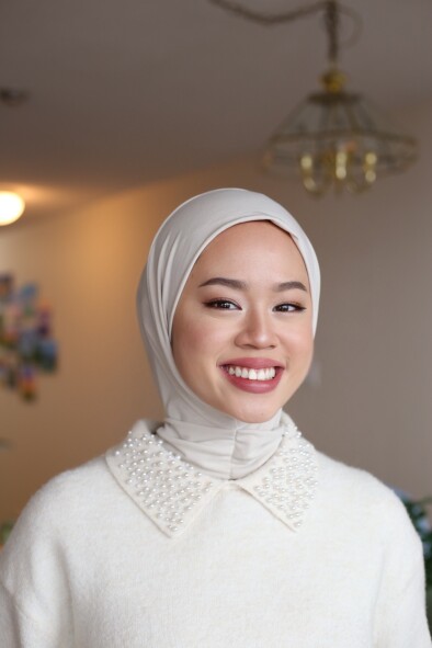 ÇITÇITLI HAZIR BONE ŞAL - BEJ - 2