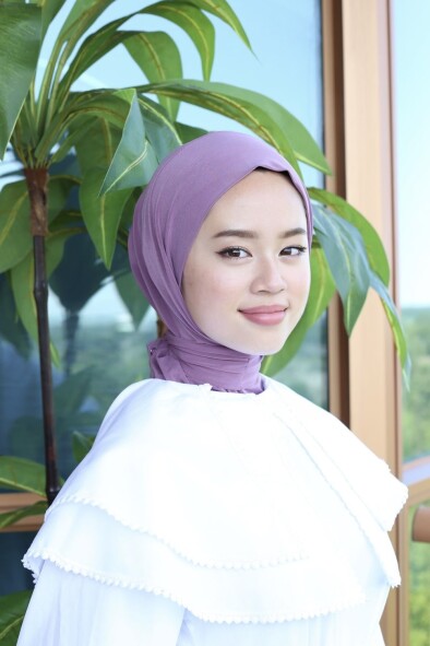 ÇITÇITLI HAZIR BONE ŞAL - PEMBE LILA - 