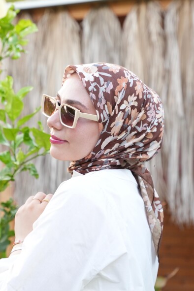 ÇUHA DESEN EŞARP - KAHVE - 