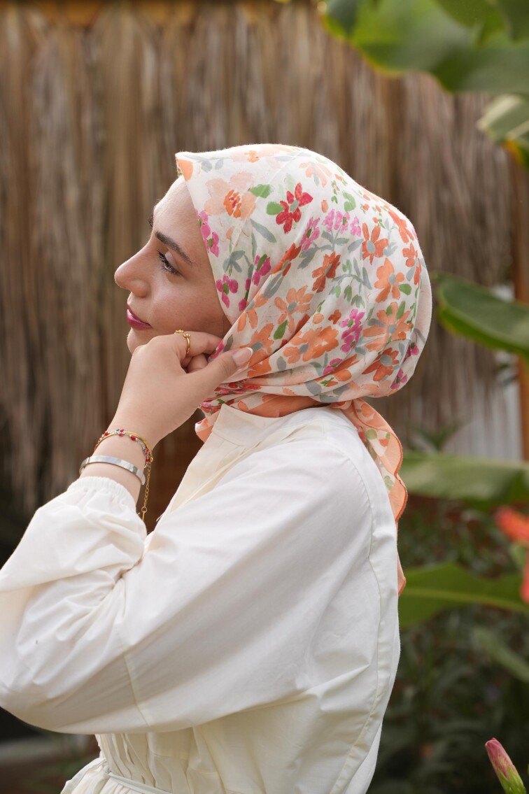 ÇUHA DESEN EŞARP - TURUNCU - 1