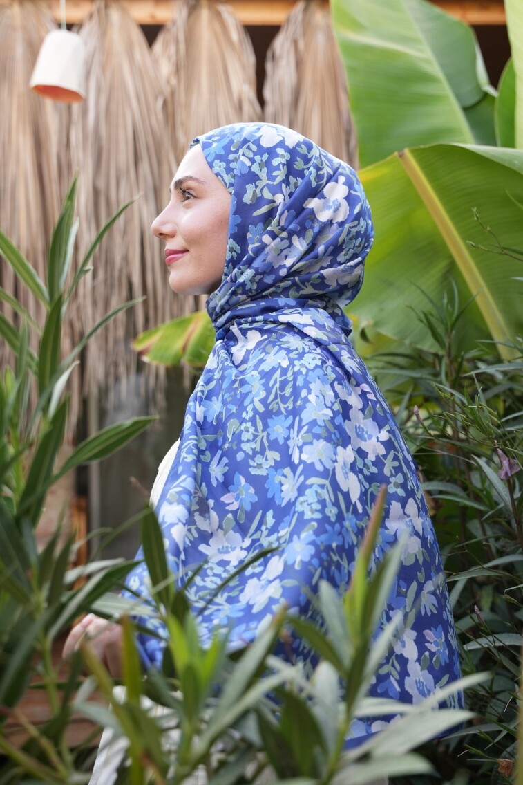 ÇUHA DESEN ŞAL - GECE MAVİSİ - 1