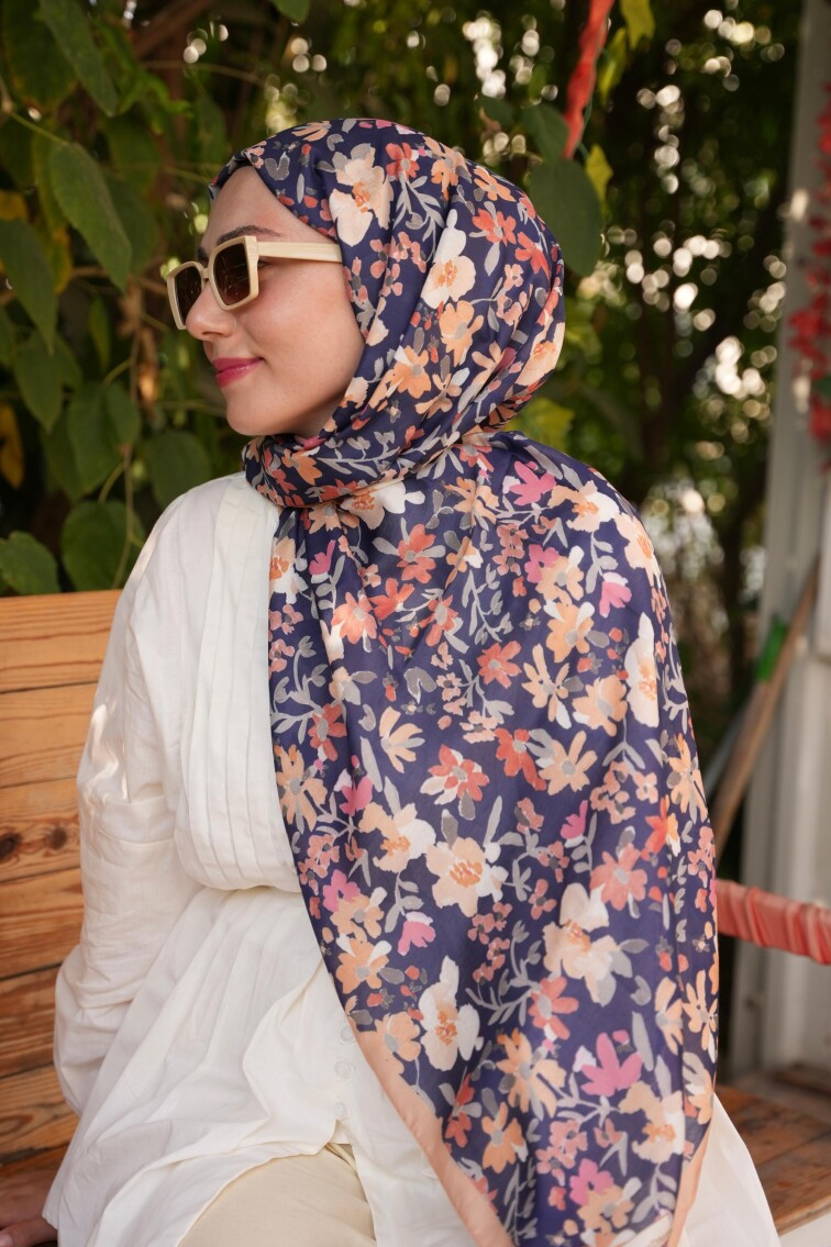 ÇUHA DESEN ŞAL - LACİVERT - 1