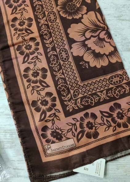 DEFOLU - RETRO EŞARP ÇİKOLATA KAHVE - 