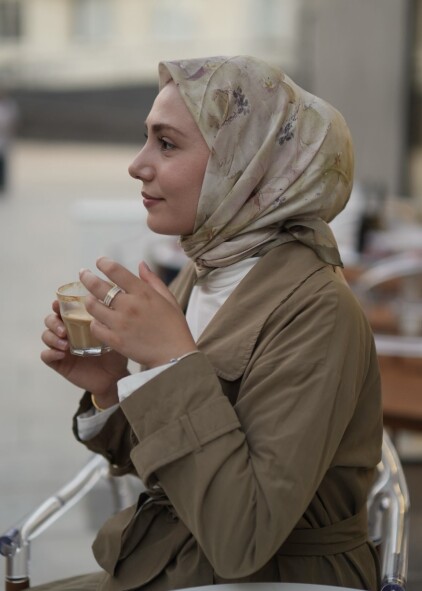 DELORA DESEN EŞARP - HAKI - 