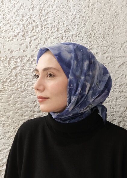 DELORA DESEN EŞARP - LACIVERT - 