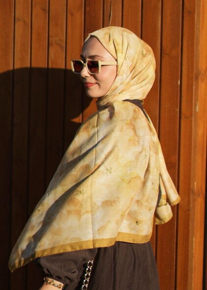 DELORA DESEN ŞAL - AVOKADO SARISI - 2