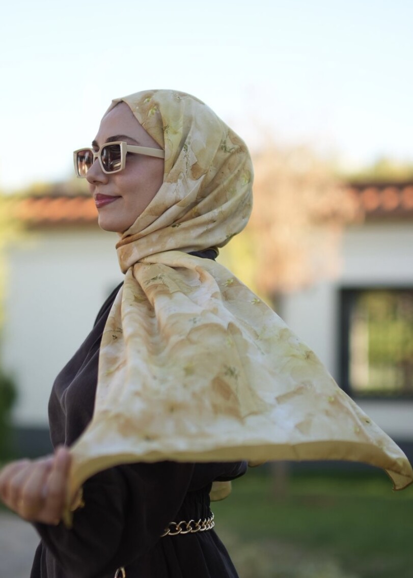 DELORA DESEN ŞAL - AVOKADO SARISI - 4