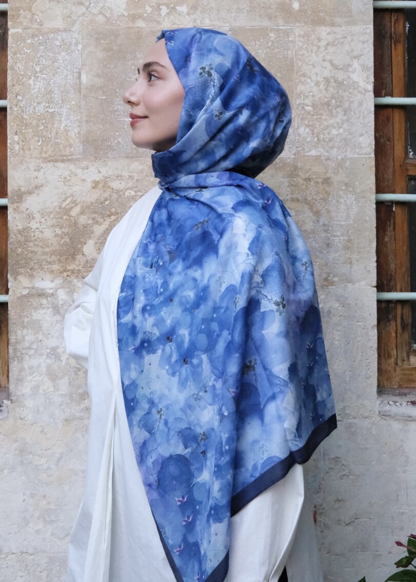 DELORA DESEN ŞAL - LACIVERT - 1