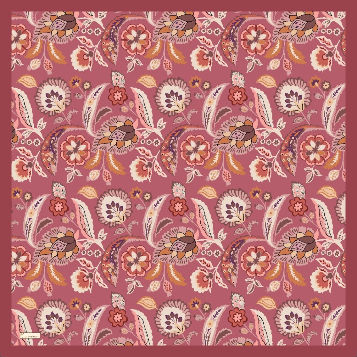 ETNİK DESEN EŞARP - GÜL KURUSU - 2