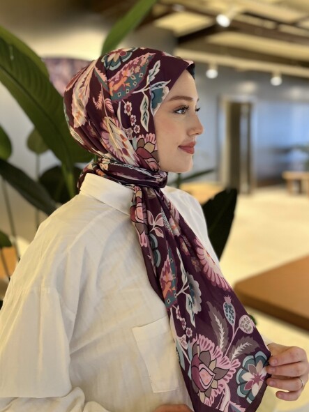 ETNİK DESEN EŞARP - MOR - 