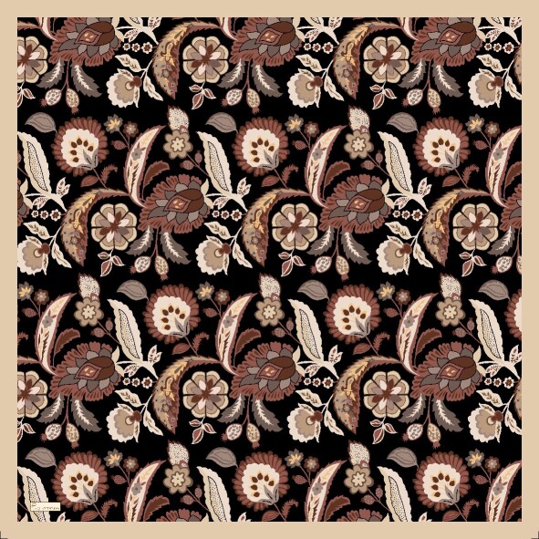 ETNİK DESEN EŞARP - SİYAH KAHVE - 3