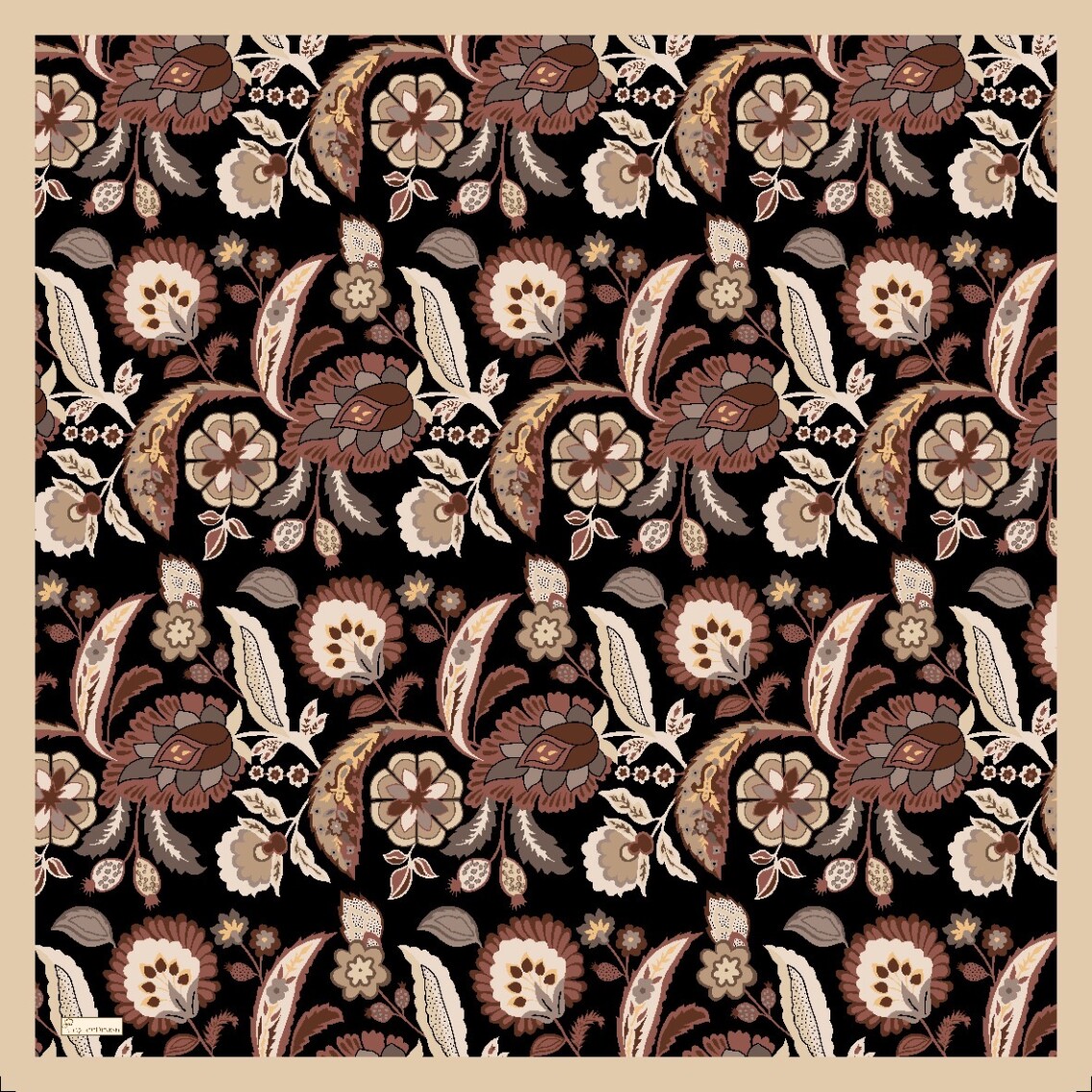 ETNİK DESEN EŞARP - SİYAH KAHVE - 3