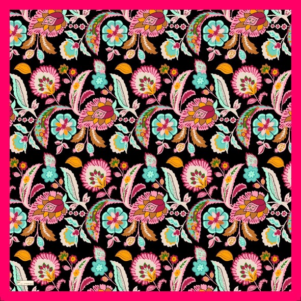 ETNİK DESEN EŞARP - SİYAH PEMBE - 3