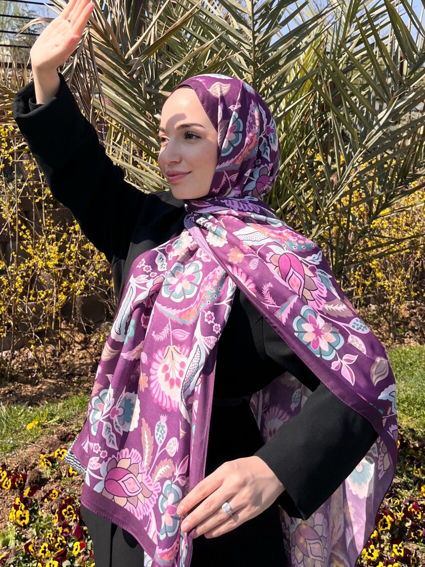 ETNİK DESEN ŞAL - MOR - 1