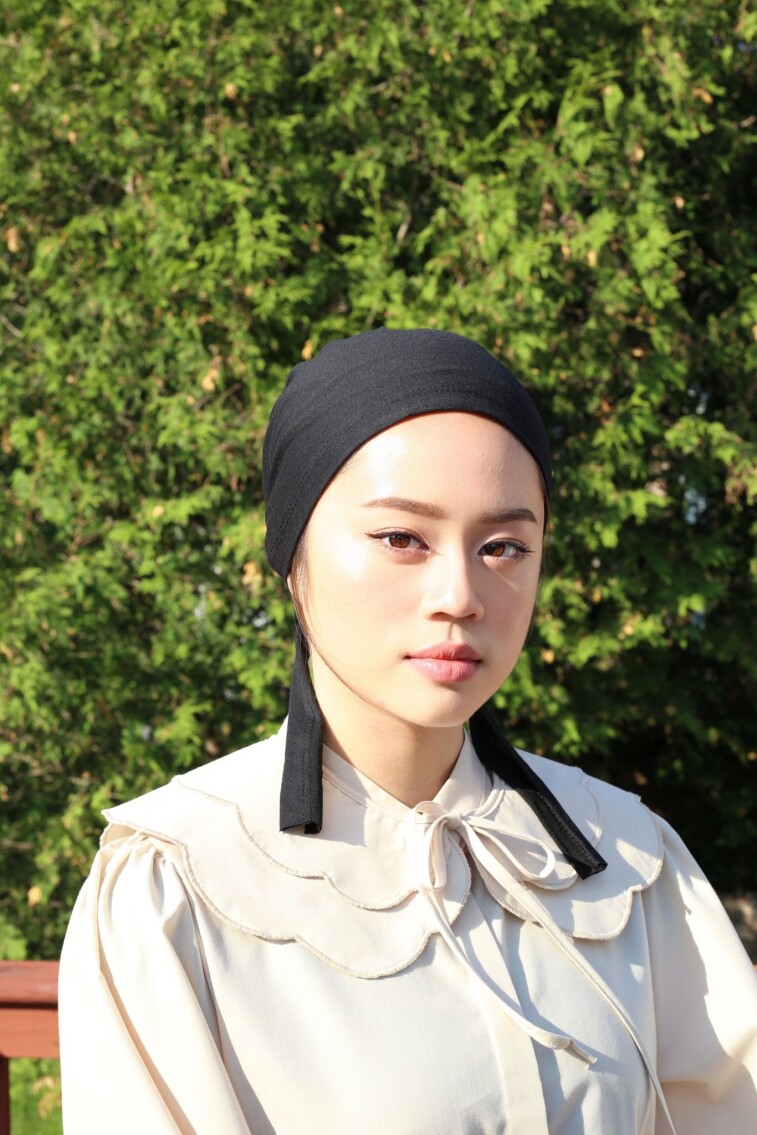 DİKİŞLİ BONE - SİYAH - 3