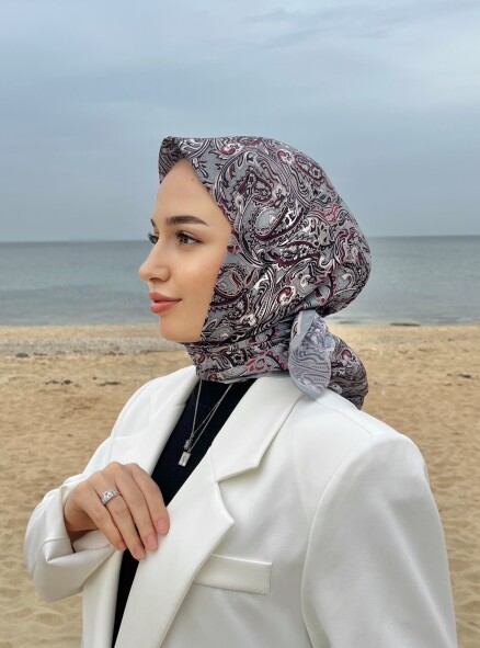 FİRUZE 2 DESEN EŞARP - MİNT - 1