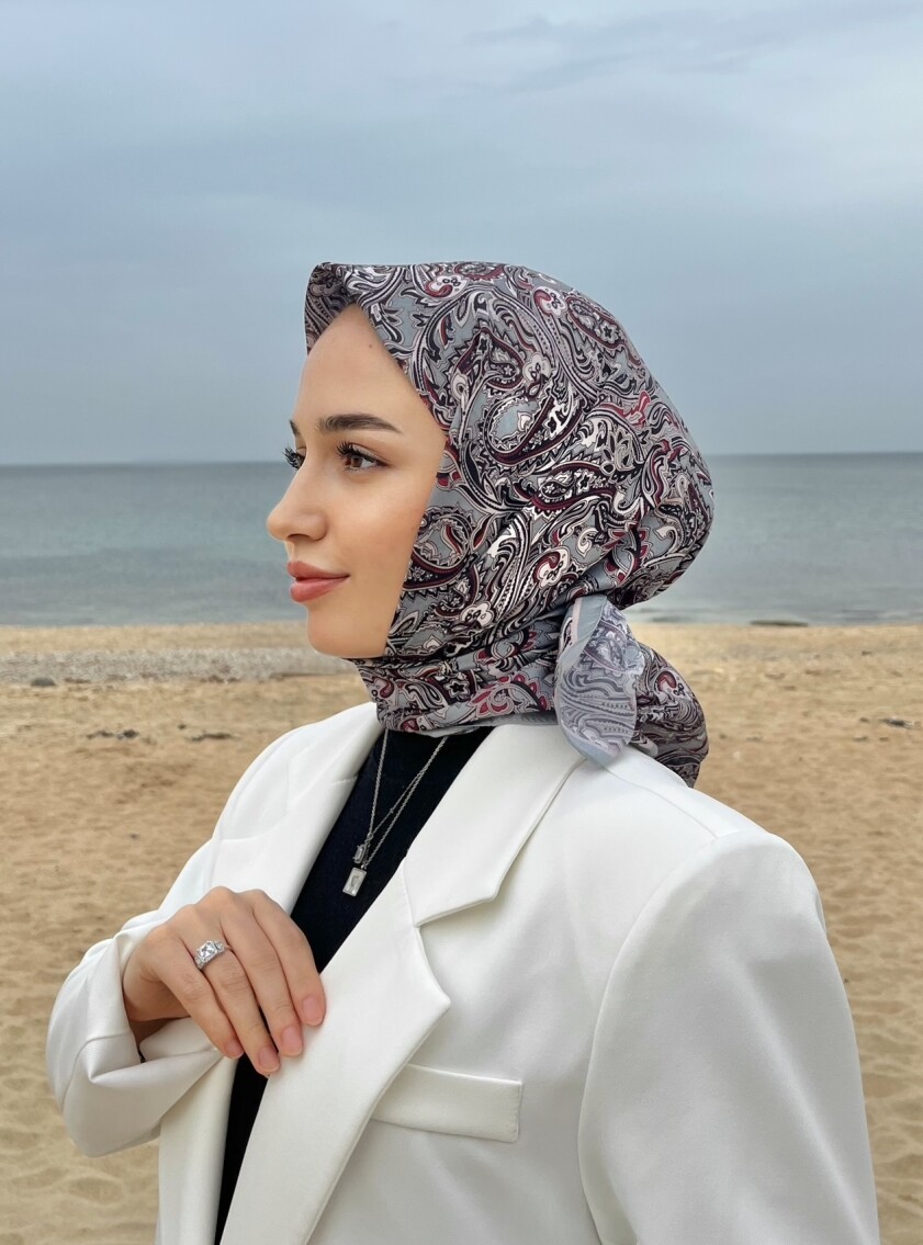 FİRUZE 2 DESEN EŞARP - MİNT - 1