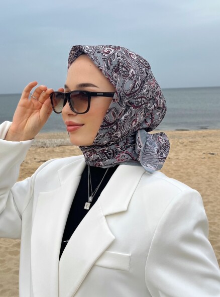 FİRUZE 2 DESEN EŞARP - MİNT - 2
