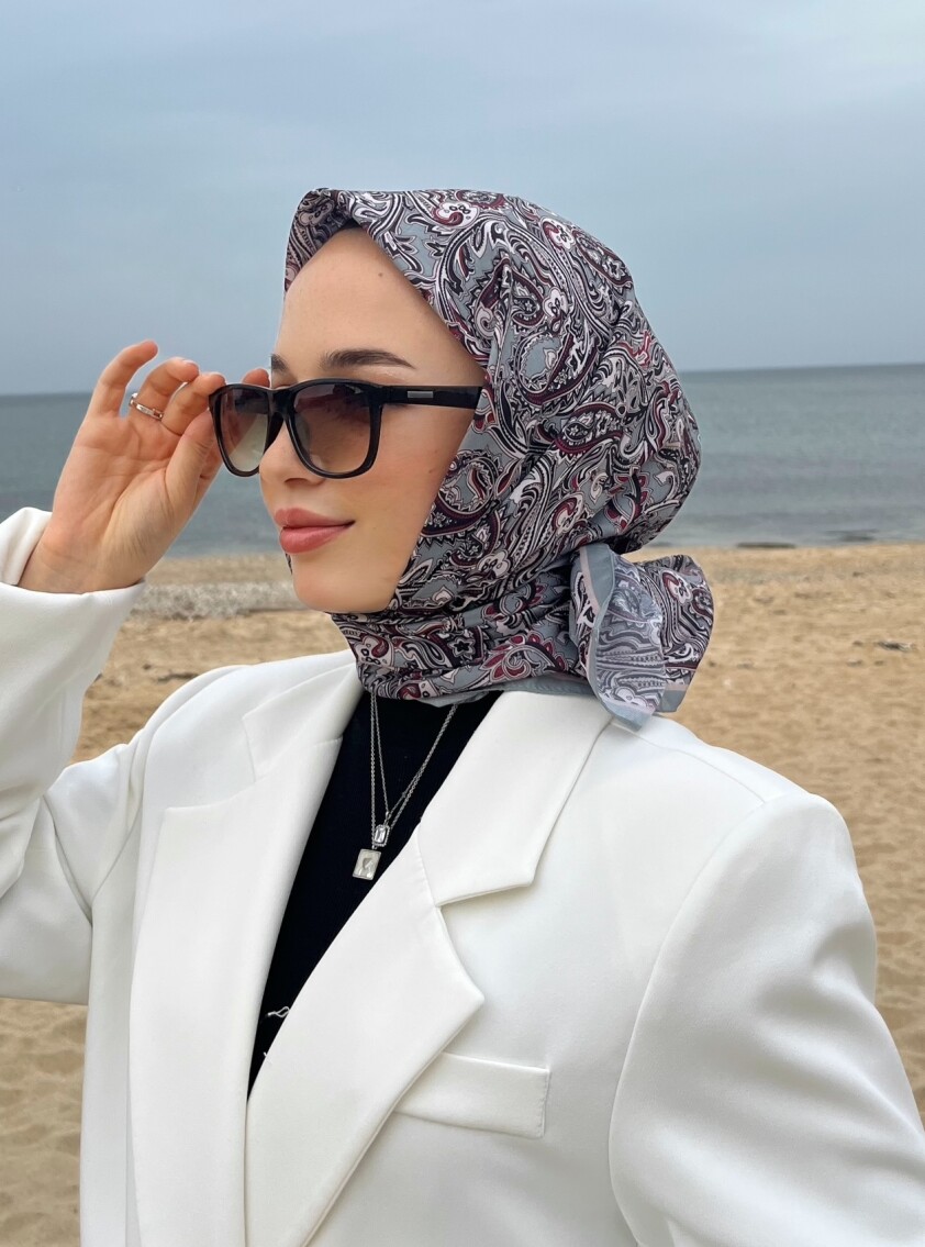 FİRUZE 2 DESEN EŞARP - MİNT - 2