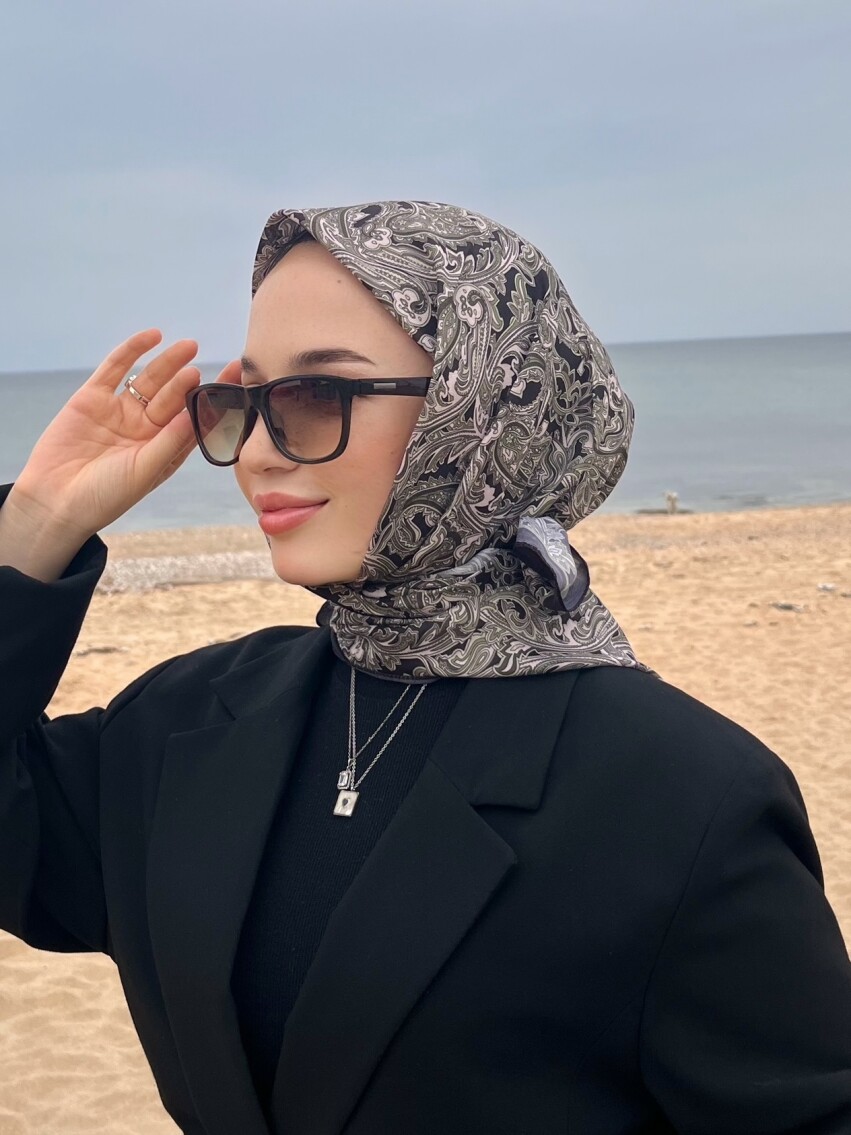 FİRUZE 2 DESEN EŞARP - YEŞİL - 2