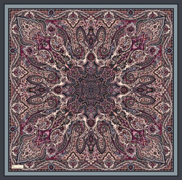 FİRUZE DESEN EŞARP - GRİ MÜRDÜM - 2