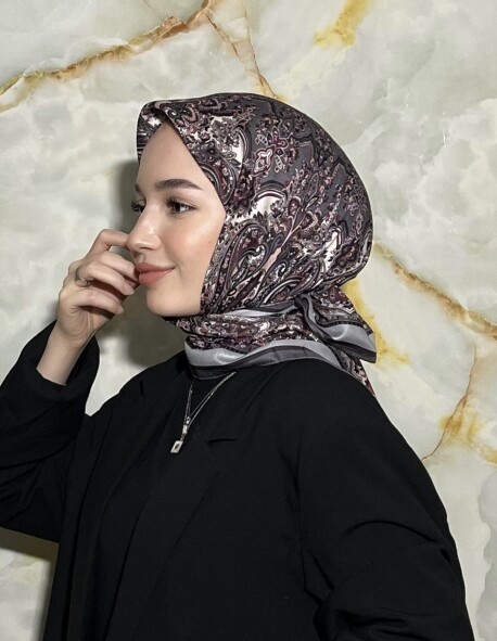 FİRUZE DESEN EŞARP - GRİ MÜRDÜM - 