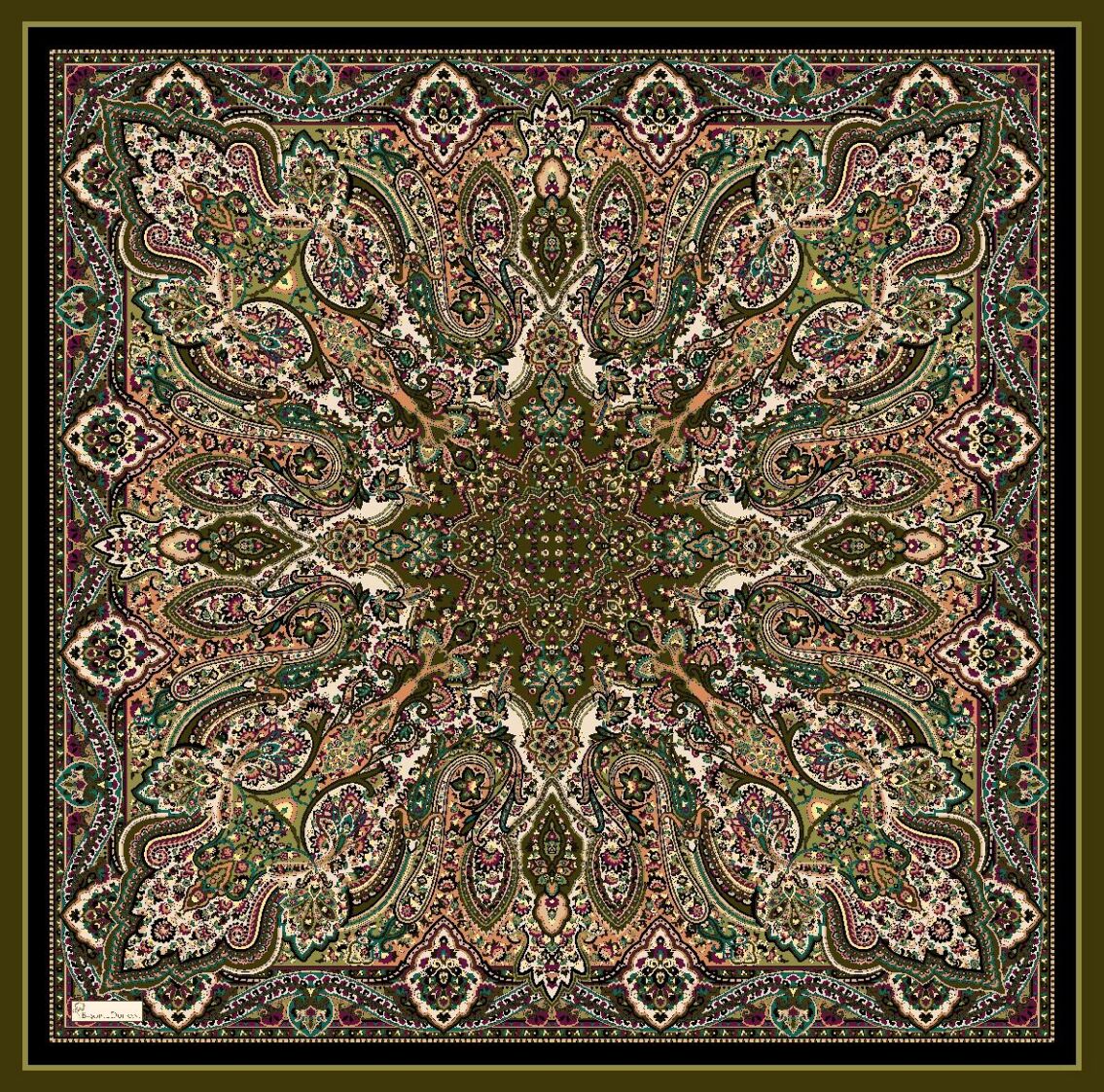 FİRUZE DESEN EŞARP - HAKİ - 2