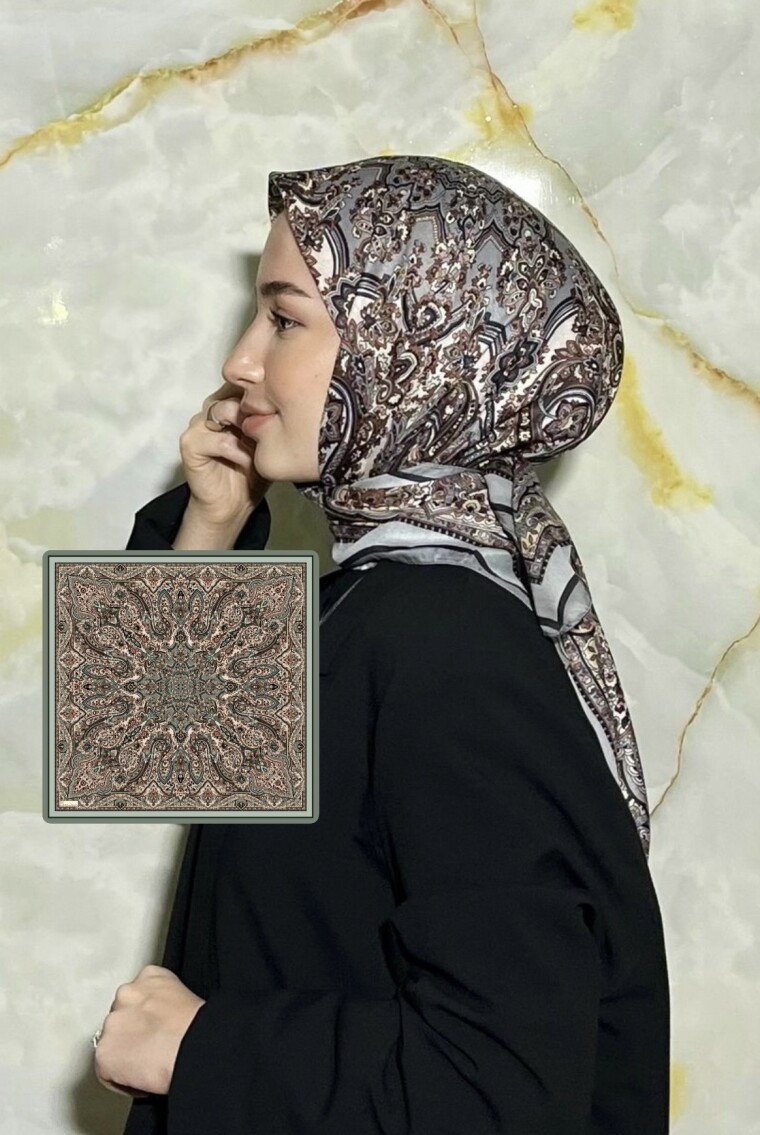 FİRUZE DESEN EŞARP - MİNT - 1
