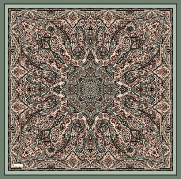 FİRUZE DESEN EŞARP - MİNT - 2