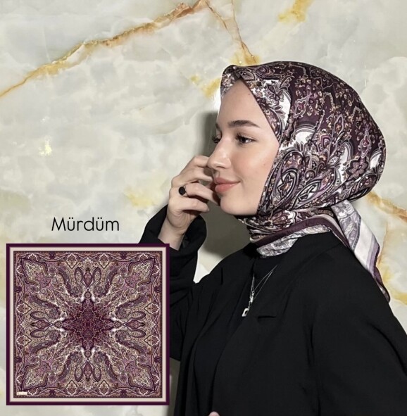 FİRUZE DESEN EŞARP - MÜRDÜM - 2
