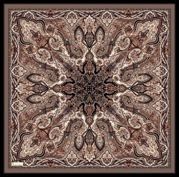 FİRUZE DESEN EŞARP - SİYAH KAHVE - 3