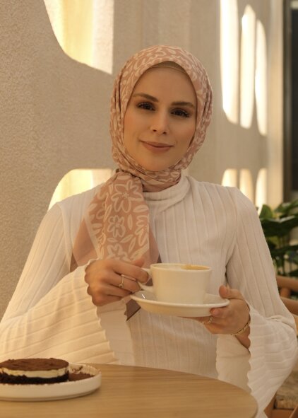 FLORA LİNE EŞARP - PUDRA - 2