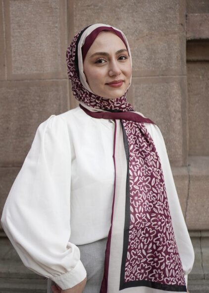 FLORA LİNE ŞAL - BORDO - 2